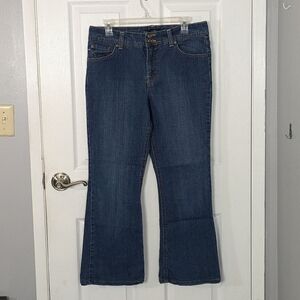 Bandolino Arianna Bootcut‎ Dark Wash Double Button Fly Jeans Size 12 Petite